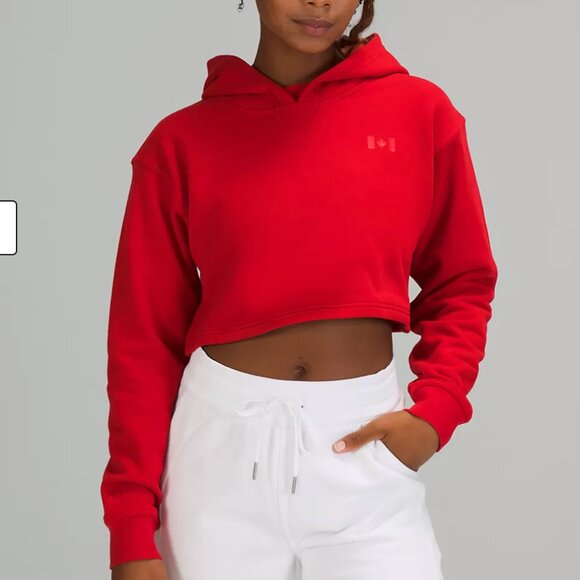 Lululemon Team Canada All Yours Cropped Hoodie COC Logo - Picture 1 of 11